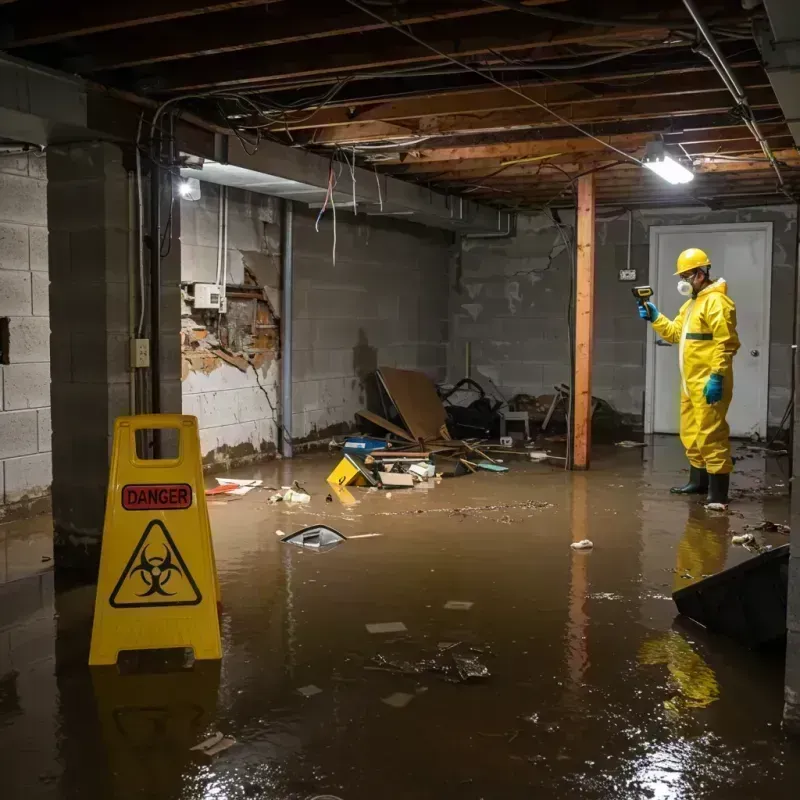 Flooded Basement Electrical Hazard in Wamac, IL Property